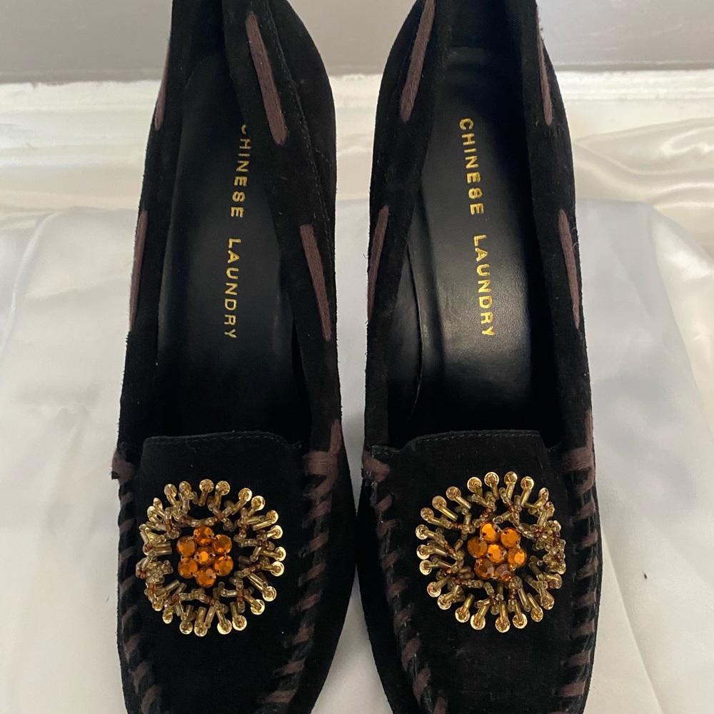 Black suede shoes